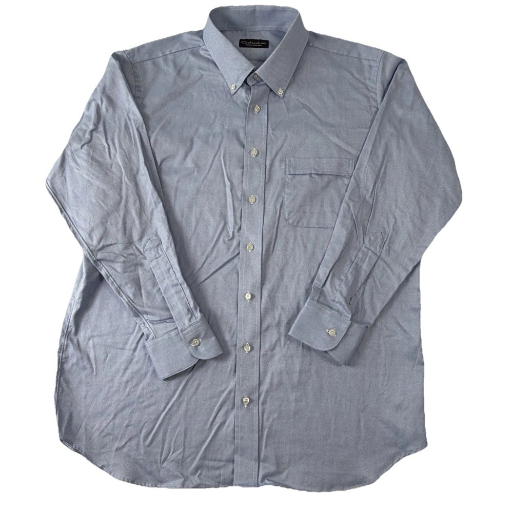 Cheltenham‎ By Tom James Blue Dress Shirt Button Down Men's Size XL or 2XL